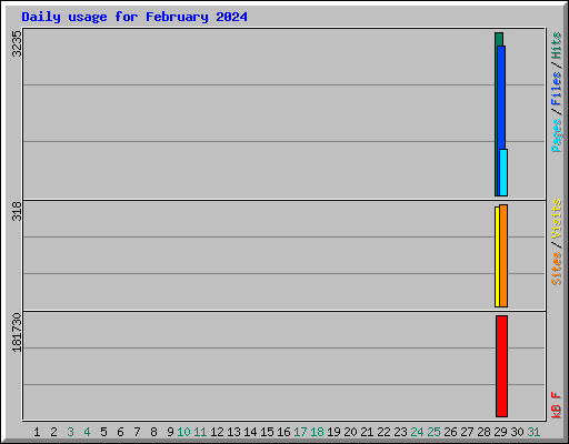 Daily usage for February 2024