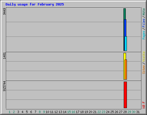 Daily usage for February 2025
