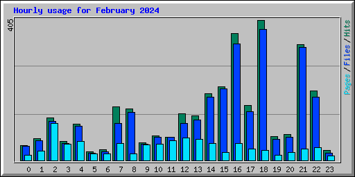 Hourly usage for February 2024