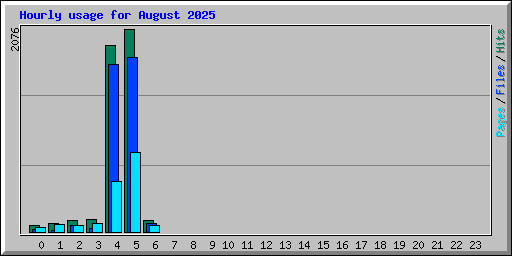Hourly usage for August 2025